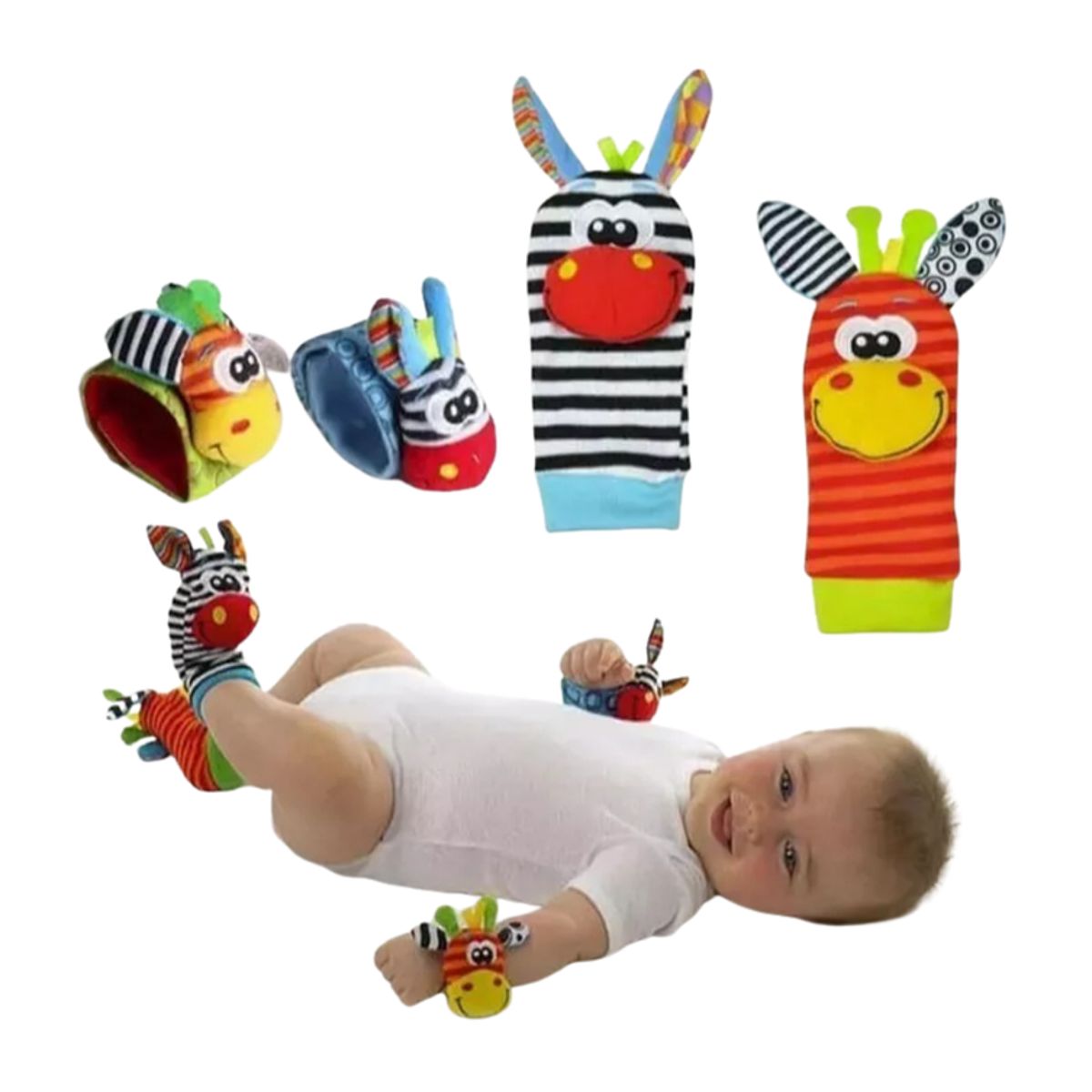 INFANTOYS - Set Calcetines Y Pulsera De Estimulación Sonajero Bebé