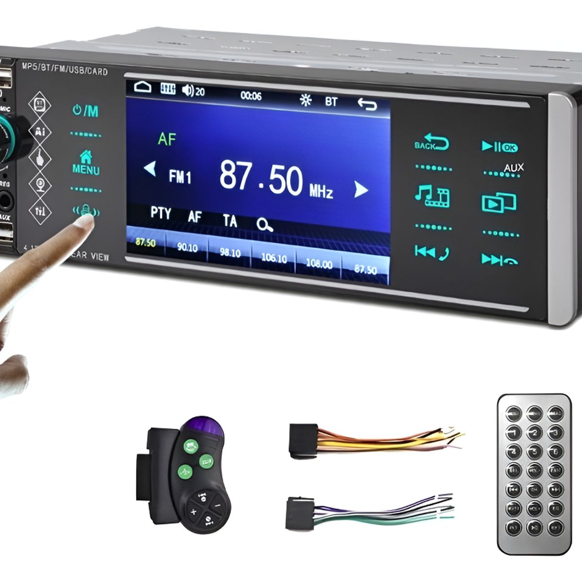 GENERICO - Radio Auto 1 Din Con Pantalla 4.1 Bluetooth + Mando Volante 213174 C46