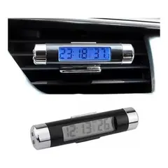 GENERICO - Termómetro Y Reloj Digital Para Vehículo Interior Luz Azul