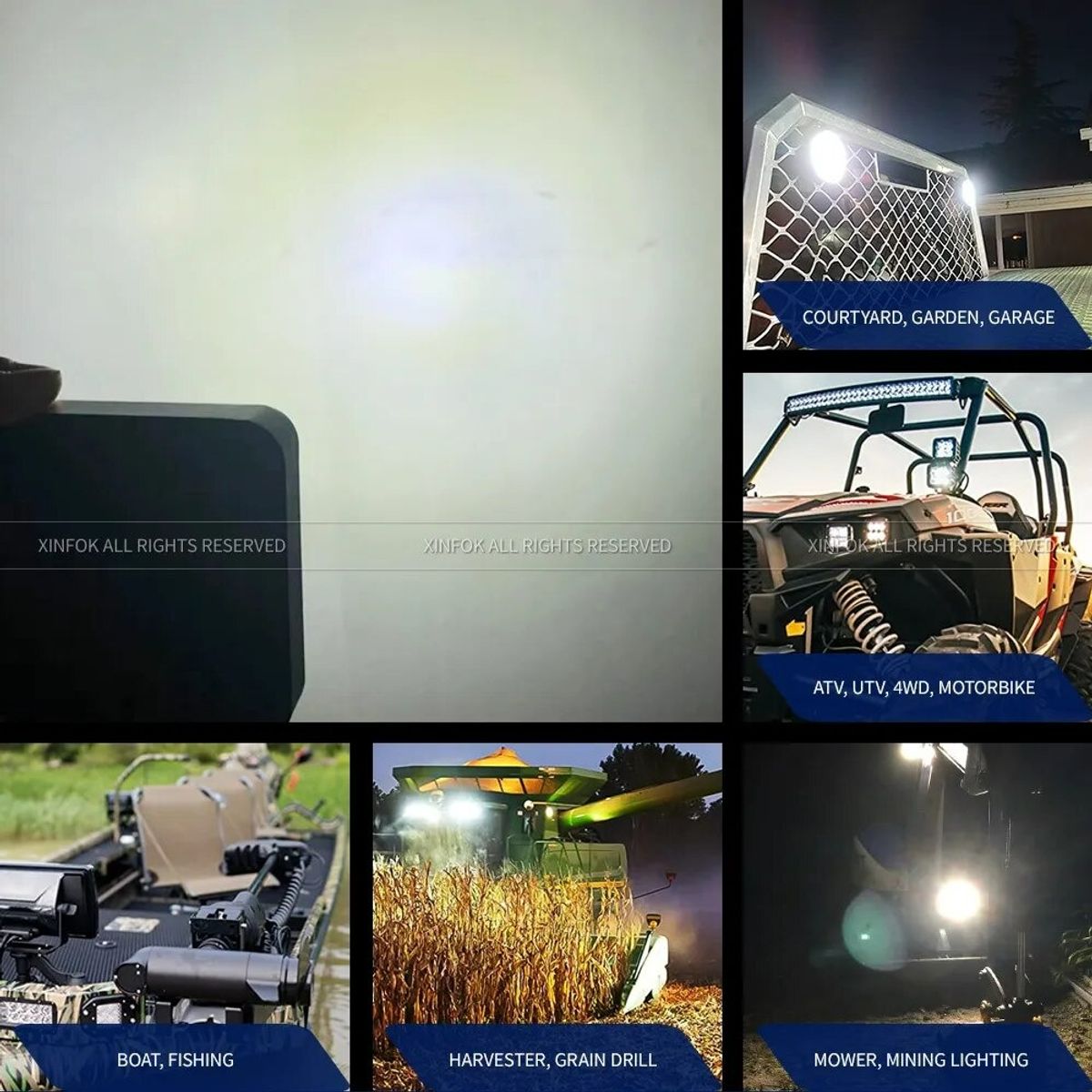 GENERICO - Luces Foco Neblinero Led 108w 4x4 Auto Moto Camion Cuadrado