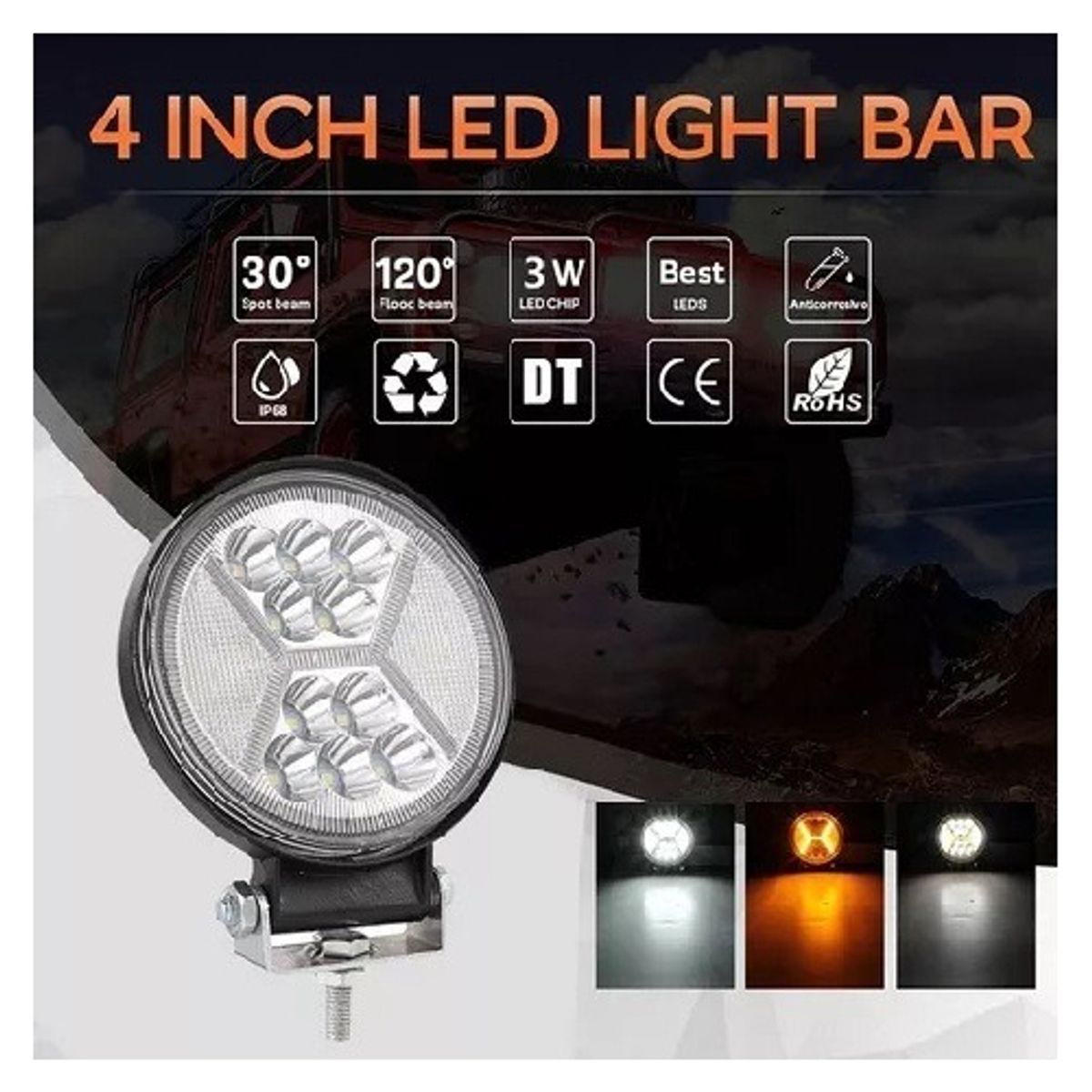 GENERICO - X2 Luces Foco Neblinero Led 117w Bicolor Auto Moto Camioneta
