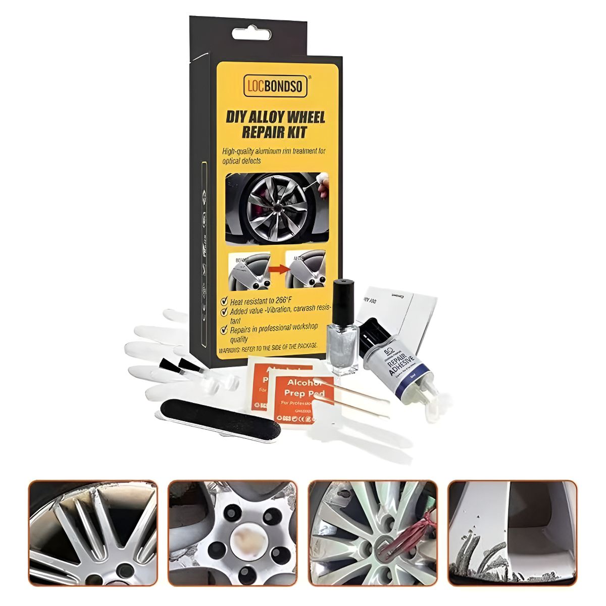 GENERICO - Kit Repara Llanta Aleación De Auto Vehiculo Plateado 215122 215122 C15 024104 A