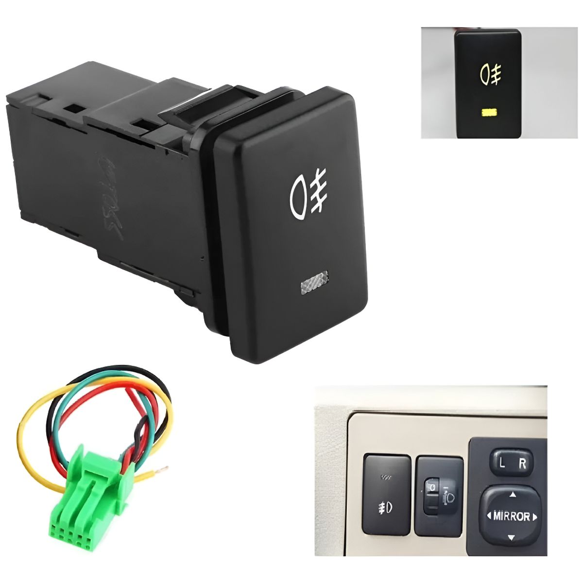 GENERICO - Boton Interruptor Switch Neblinero Faro 12v Auto Universal