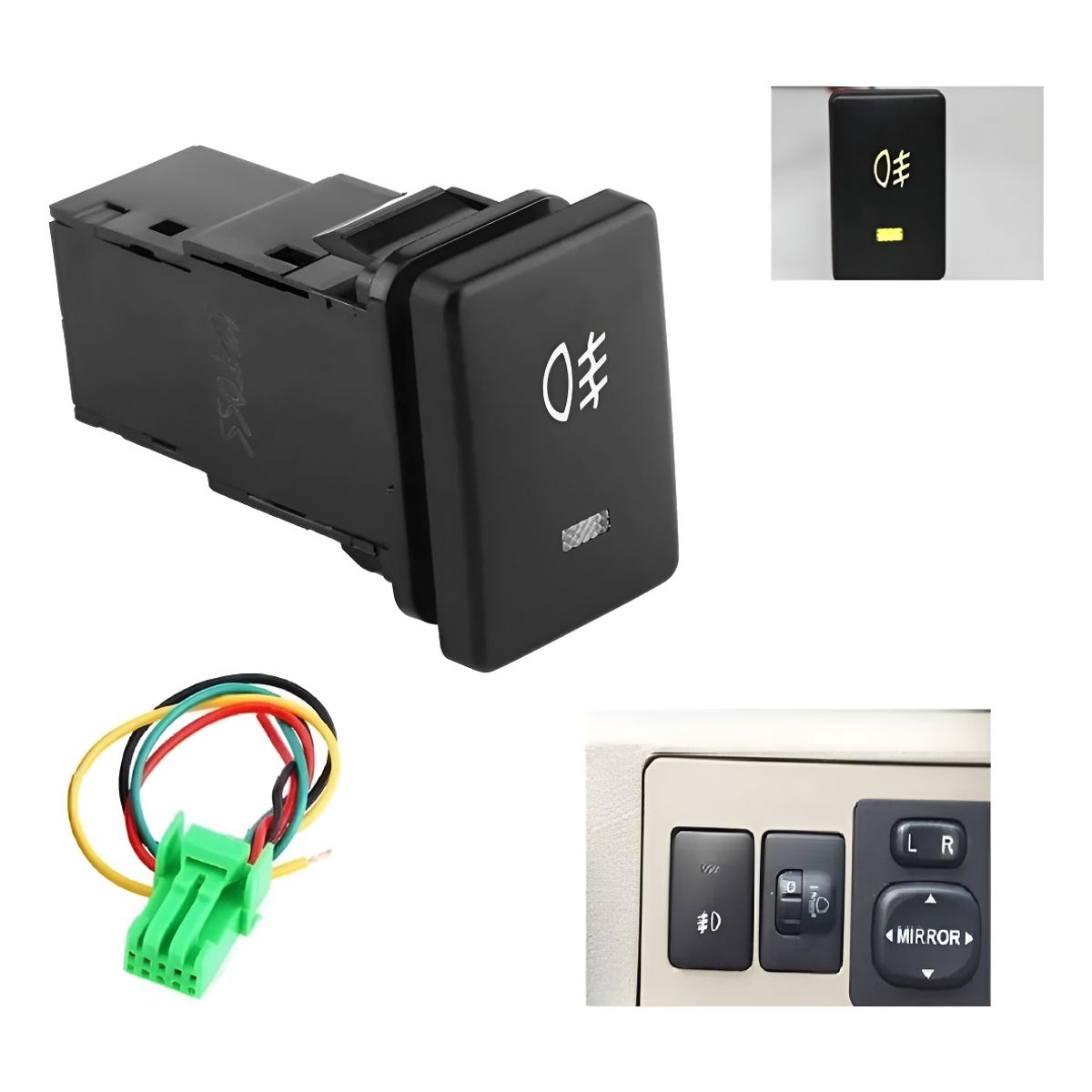 GENERICO - Boton Interruptor Switch Neblinero Faro 12v Auto Universal