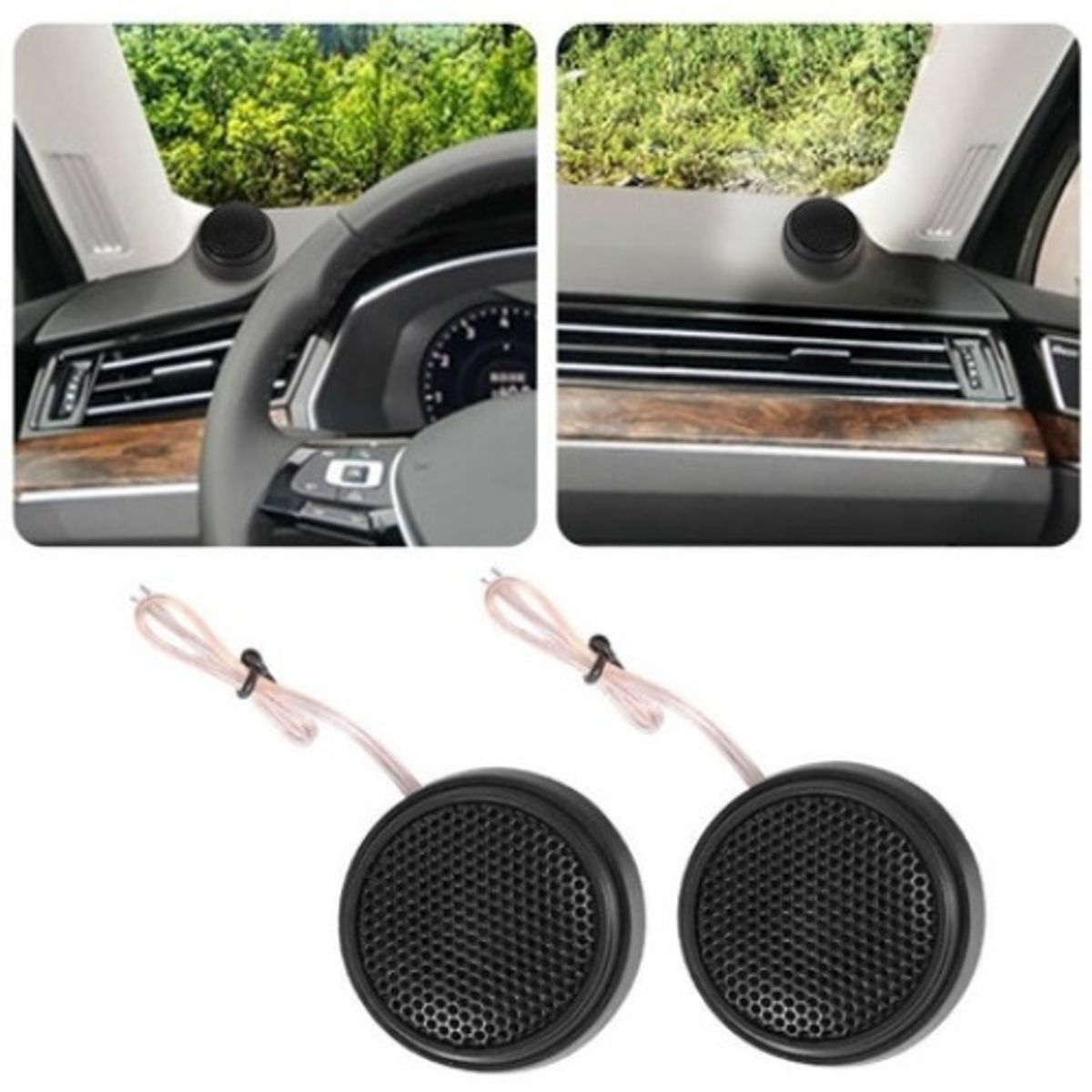 GENERICO - Kit Par Tweeter Optimizador Sonido 600w Automóvil Moto Casa Negro-213016 C49