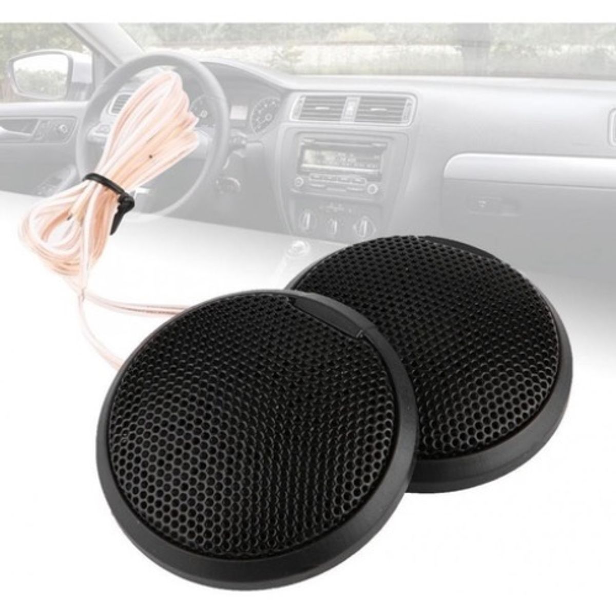 GENERICO - Kit Par Tweeter Optimizador Sonido 1000w Automóvil Moto Casa Negro-213015 C49