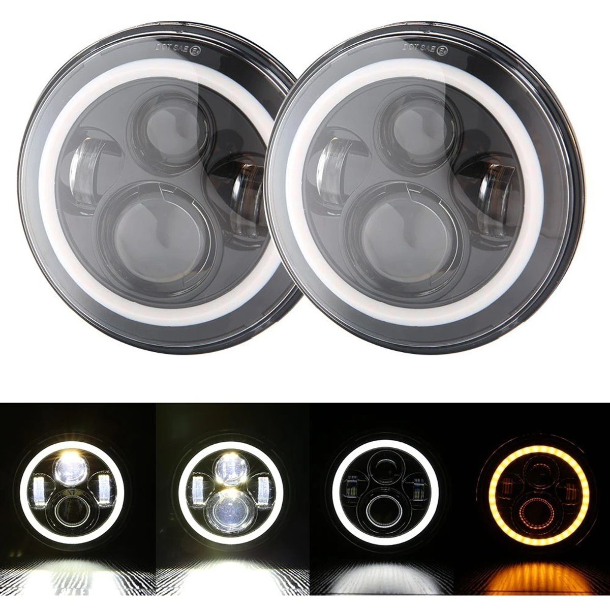 GENERICO - X2 Foco Faro Luz Neblinero H4 Led 75w Ojo Angel Caminoneta
