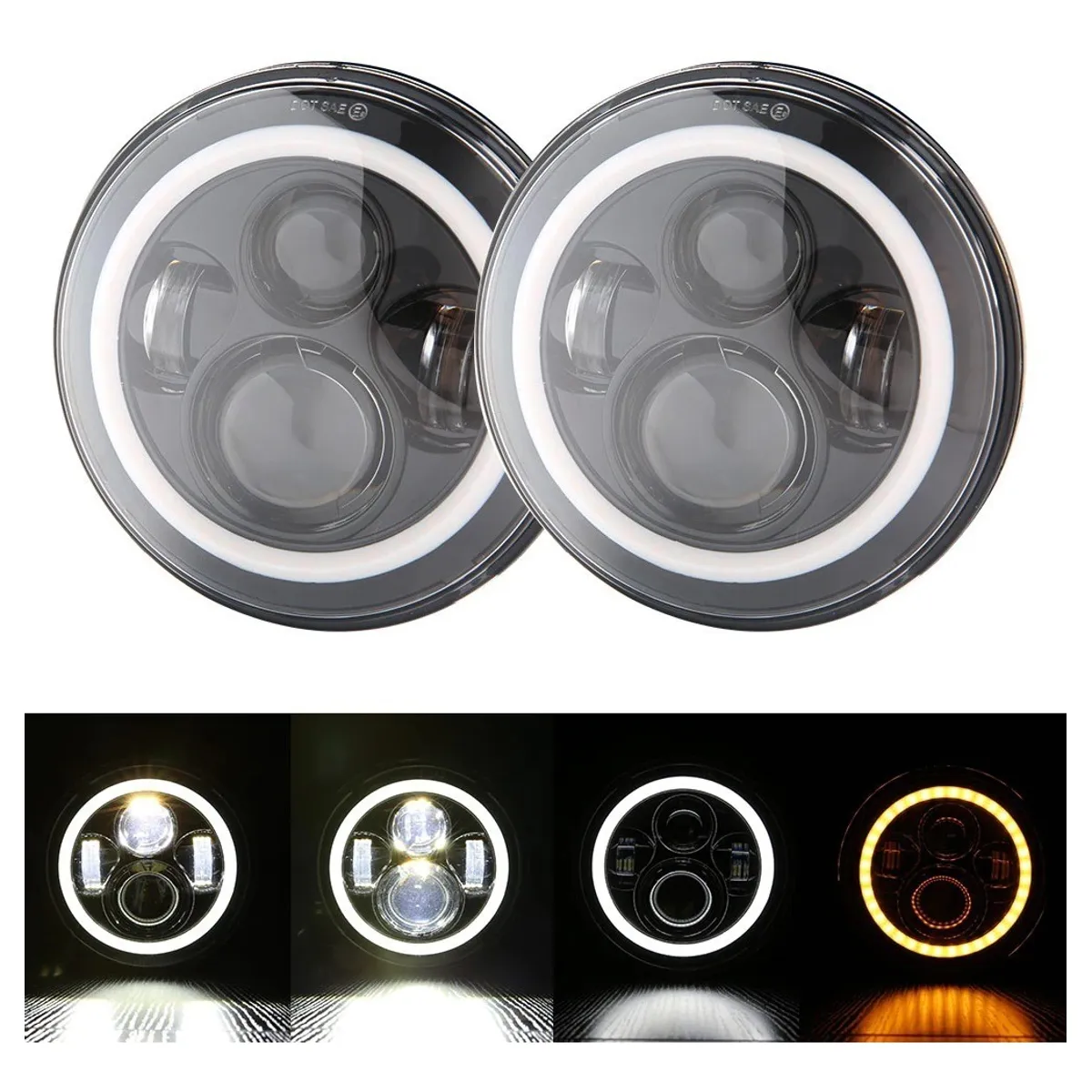 GENERICO - X2 Foco Faro Luz Neblinero H4 Led 75w Ojo Angel Caminoneta