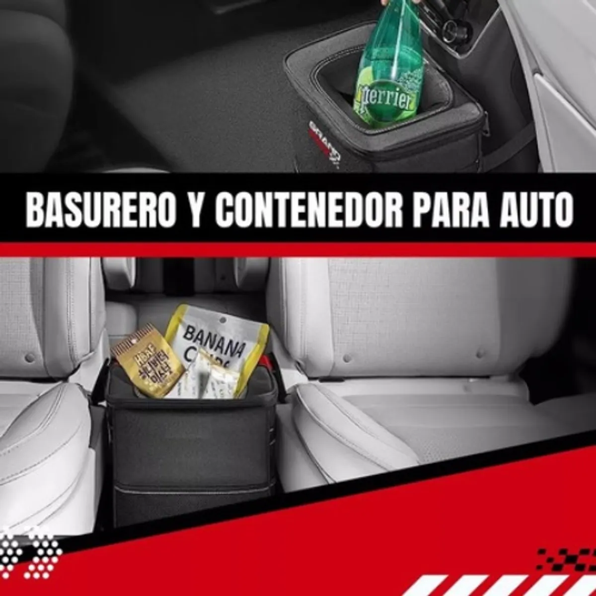 GENERICO - Basurero Para Auto Organizador Portatil Impermeable Negro