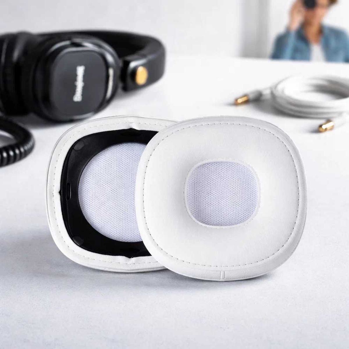 EON - Almohadillas De Repuesto Compatible Major III 3 Marshall Blanco