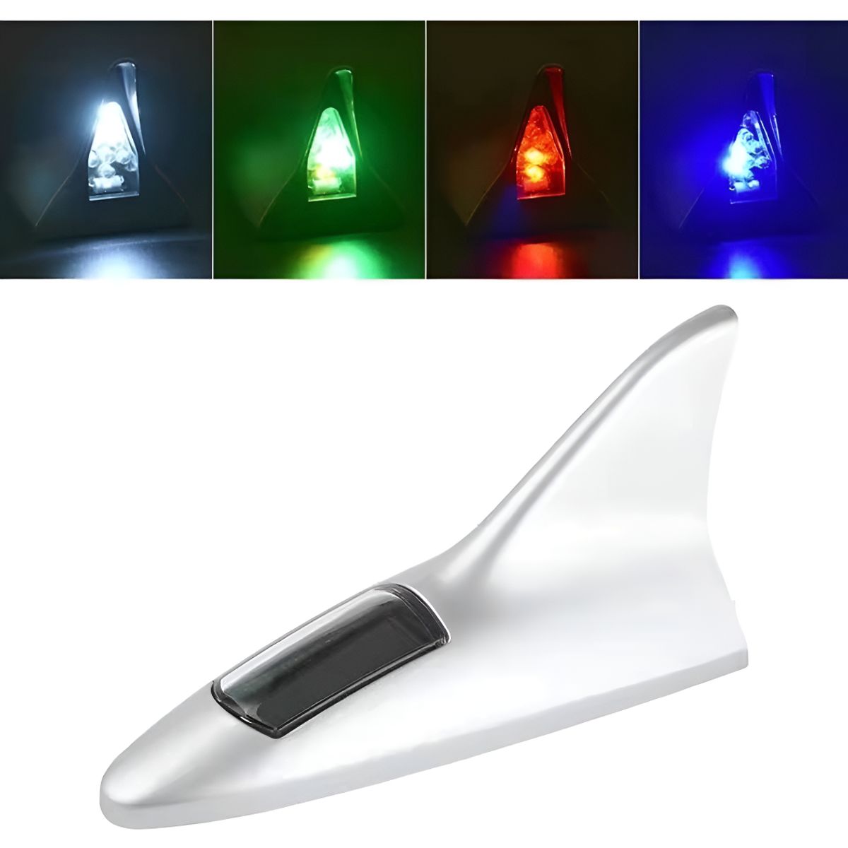 GENERICO - Antena Tipo Tiburon Foco Solar Neblinero Led Estroboscopico