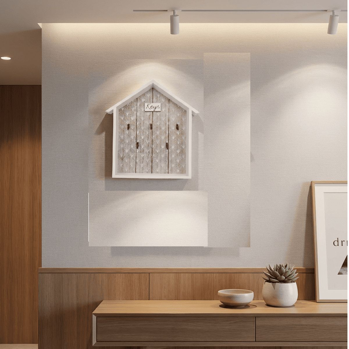 GENERICO - Porta Llaves De Pared Estante De Pared De Madera Con Ganchos