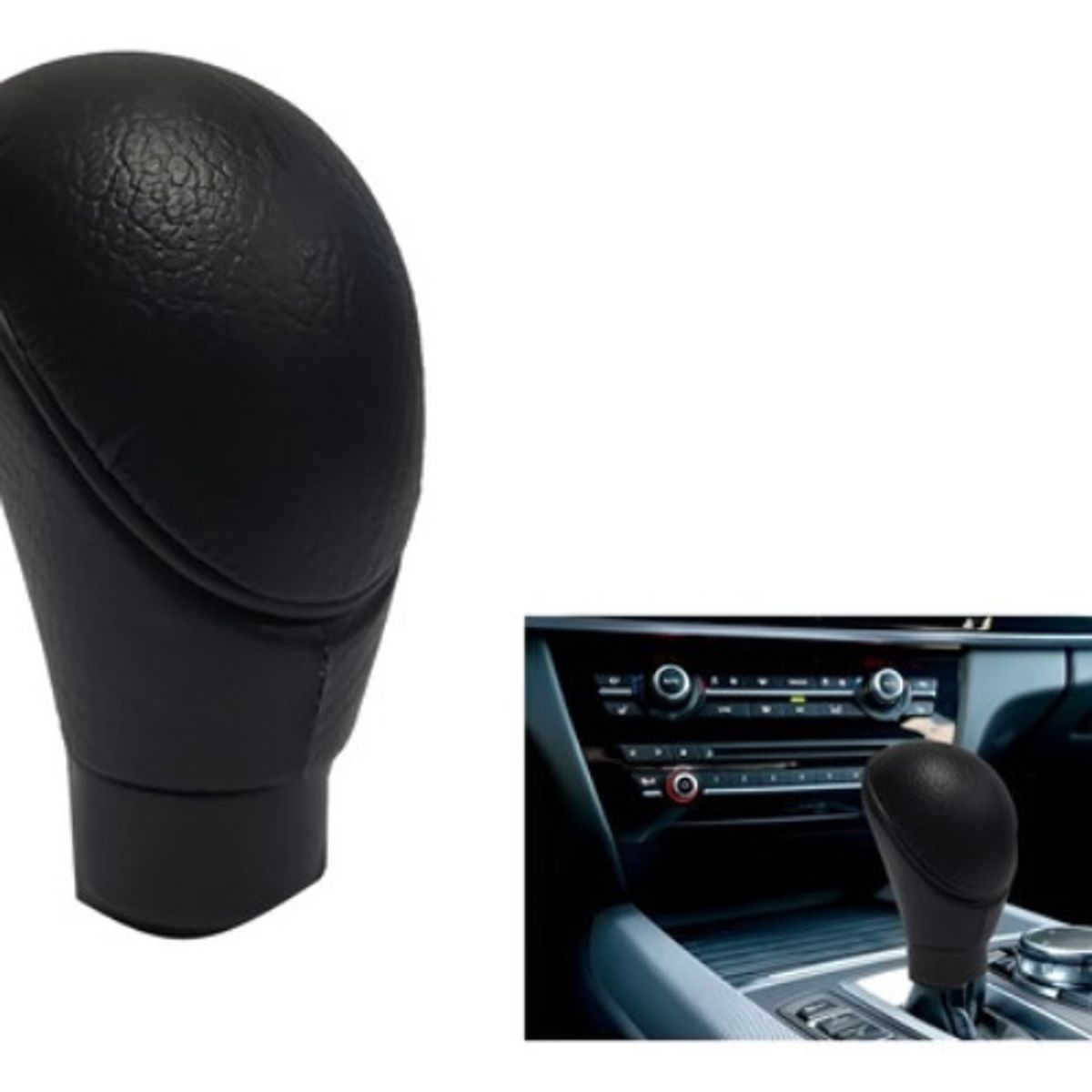 GENERICO - Pomo De Palanca De Cambio Auto Universal Abs Cuero  Negro