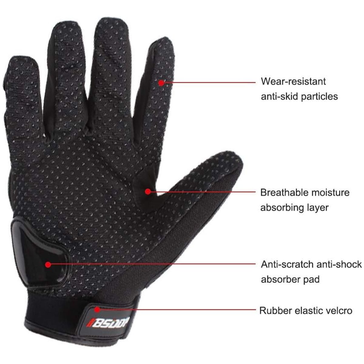 GENERICO - Guantes Moto Malla Proteccion Reforzados Nudillos Palma