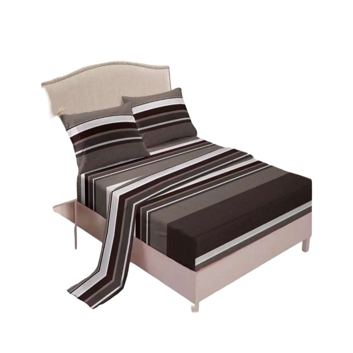 GENERICO - JUEGO DE SABANAS 200 HILOS PLAZA Y MEDIA CON DISEÑO S12