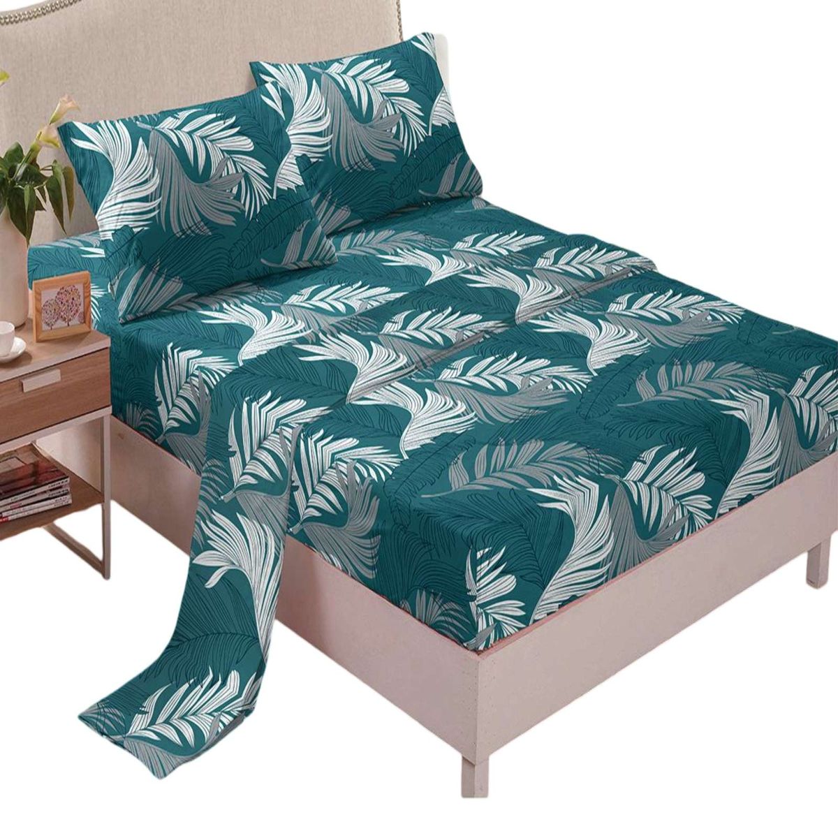 GENERICO - JUEGO DE SABANAS 2OO HILOS KING CON DISEÑO S06