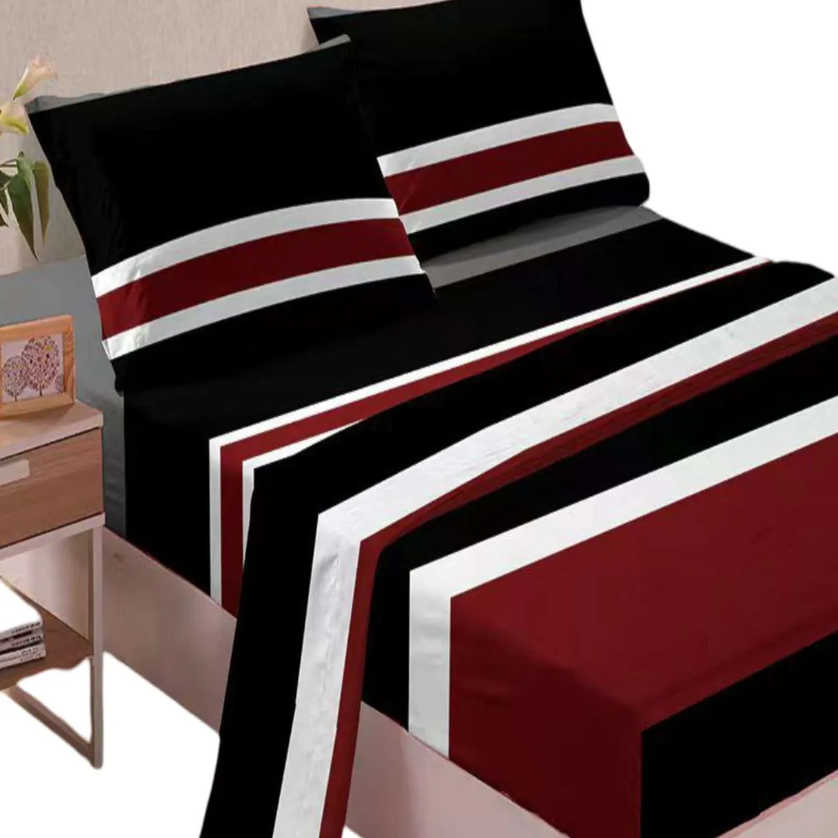GENERICO - PACK DE SABANAS 200 HILOS  2 PLAZAS CON DISEÑO S10