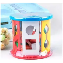 GENERICO - Cilindro De Encaje Madera Con Formas Variadas Azul