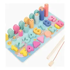 GENERICO - Ábaco Pesca Montessori Juguete De Madera Agua