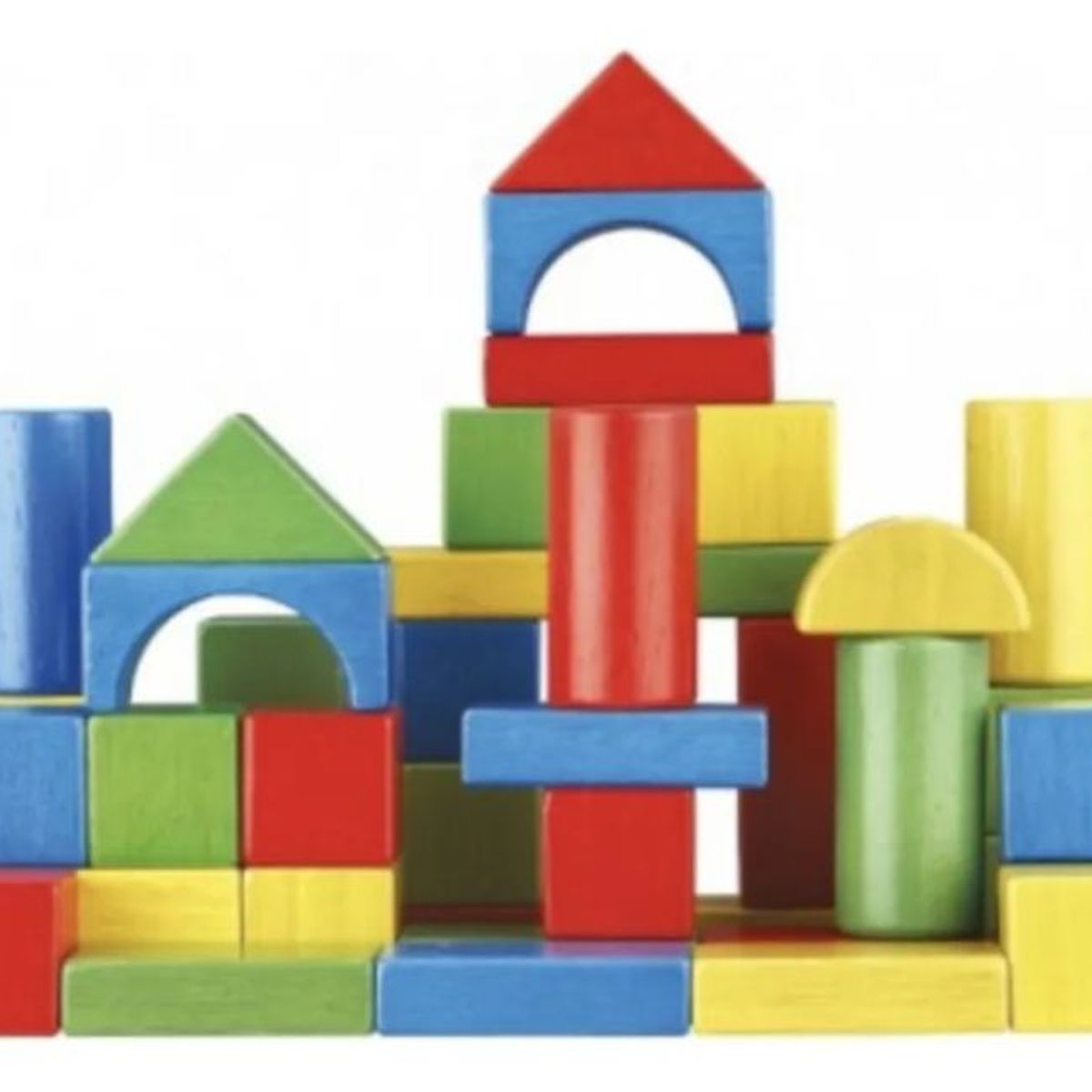 GENERICO - Bloque De Construcción Arcoíris De Madera Didactico