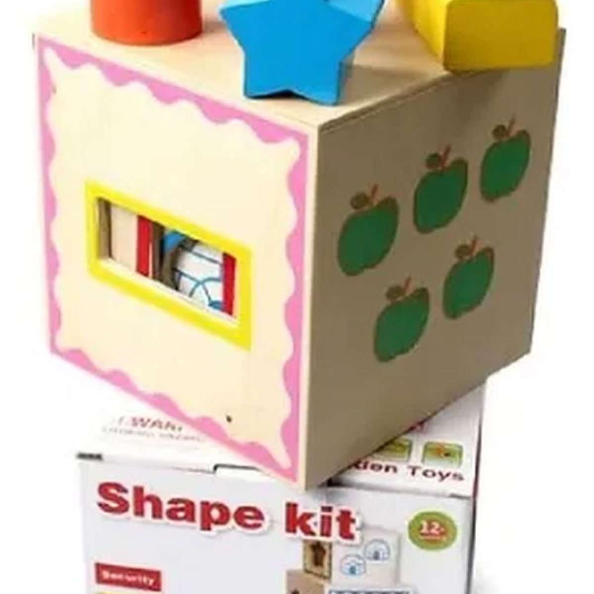 GENERICO - Torre Apilable De 5 Cubos De Madera Didáctico Montessori