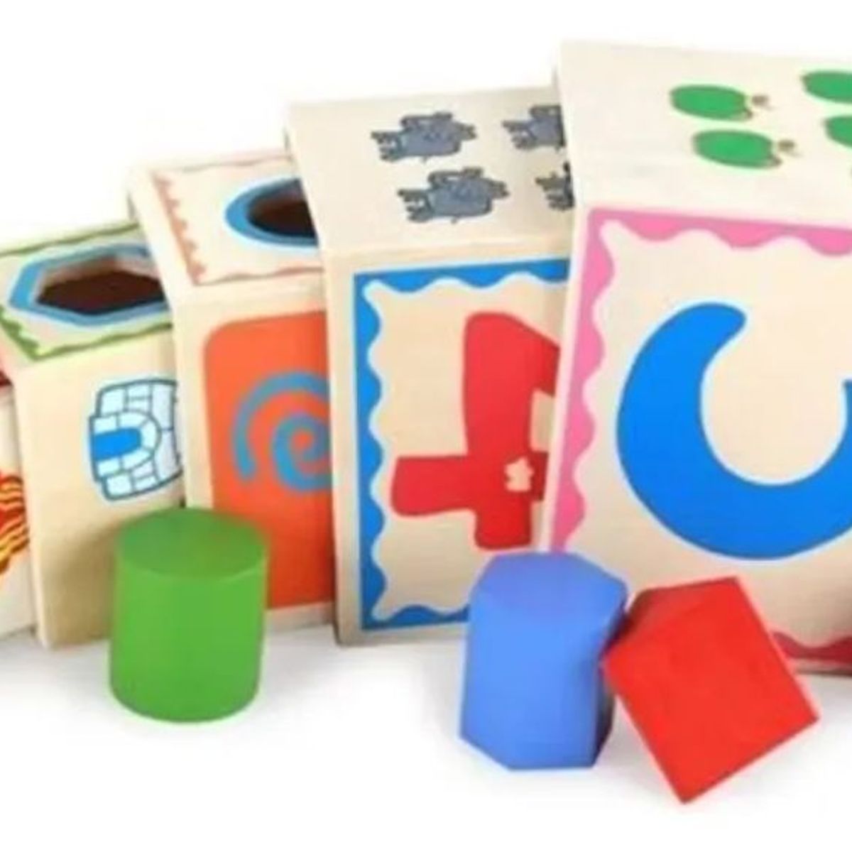 GENERICO - Torre Apilable De 5 Cubos De Madera Didáctico Montessori