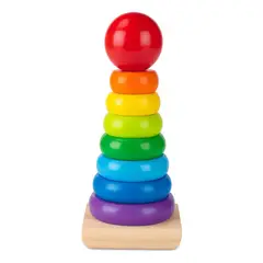 GENERICO - Juego Didáctico Madera Torre Aros Niños Bebe Educativo