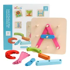 GENERICO - Puzzle Niños Encaje Con Forma Letras Y Números Madera