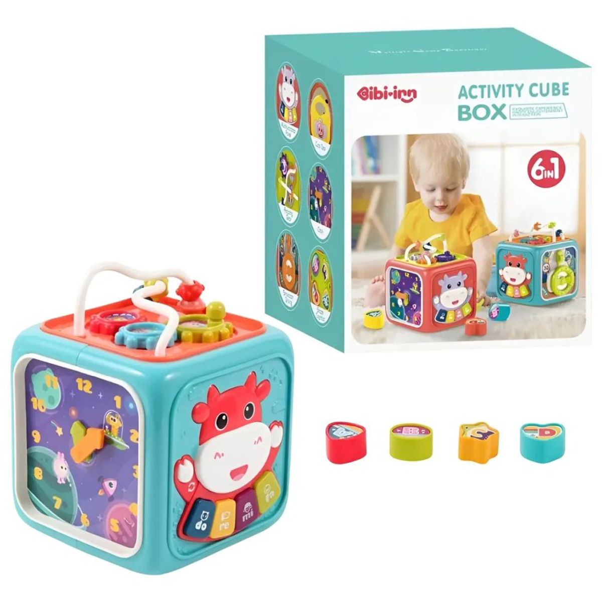MOTARRO - Juguete Montessori Educativo 6 En 1 Cubo Didáctico Para Bebé