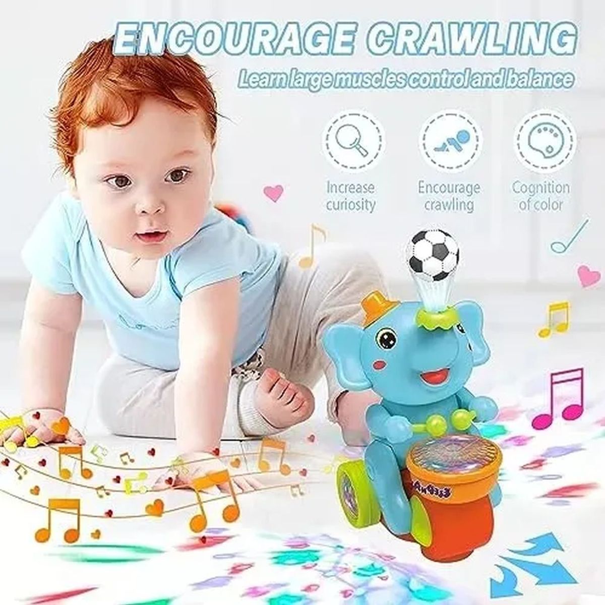 GENERICO - Baby Musical Toys Electrico Elephant Crawling Juguete