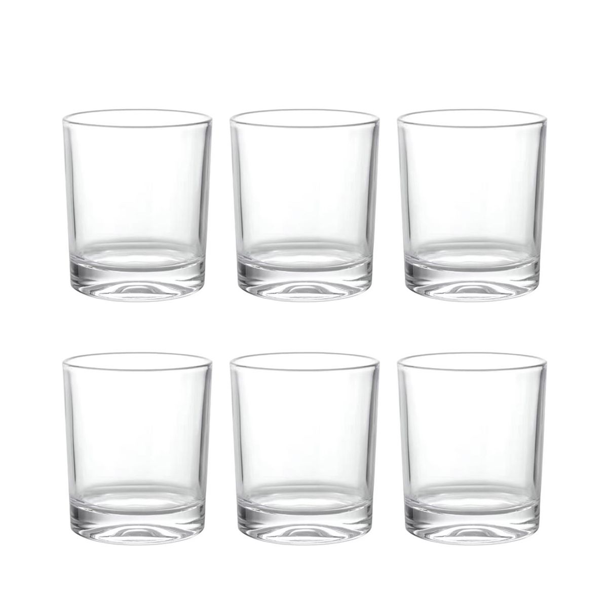 GENERICO - Set 6 Vasos Vidrio Corto Transparente 250ml