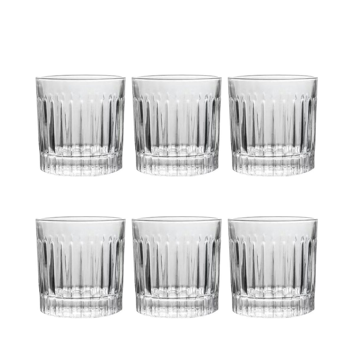 GENERICO - Set 6 Vasos Vidrio Whisky Vitange 300ml