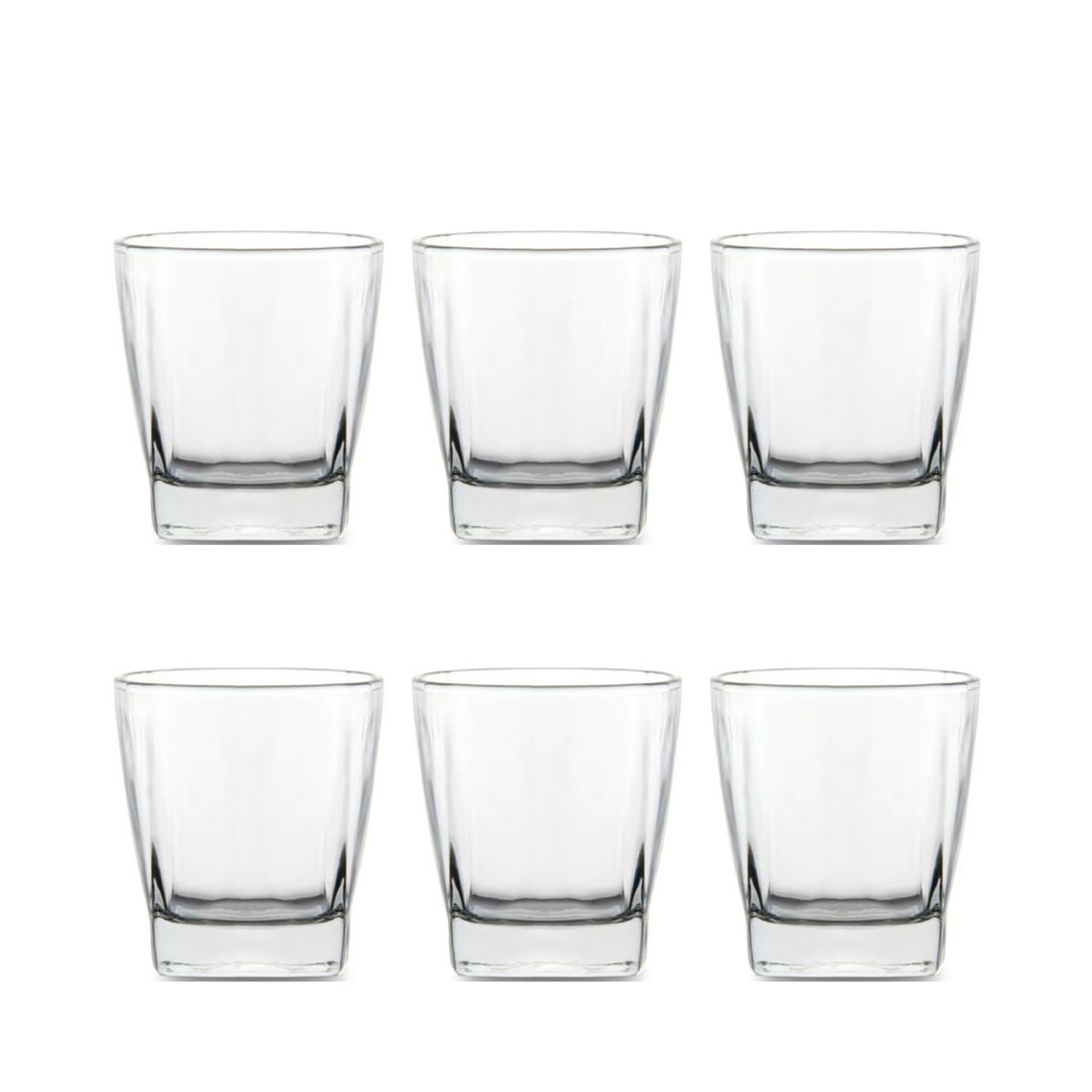 GENERICO - Set 6 Vasos Vidrio Base Cuadrada 285ml