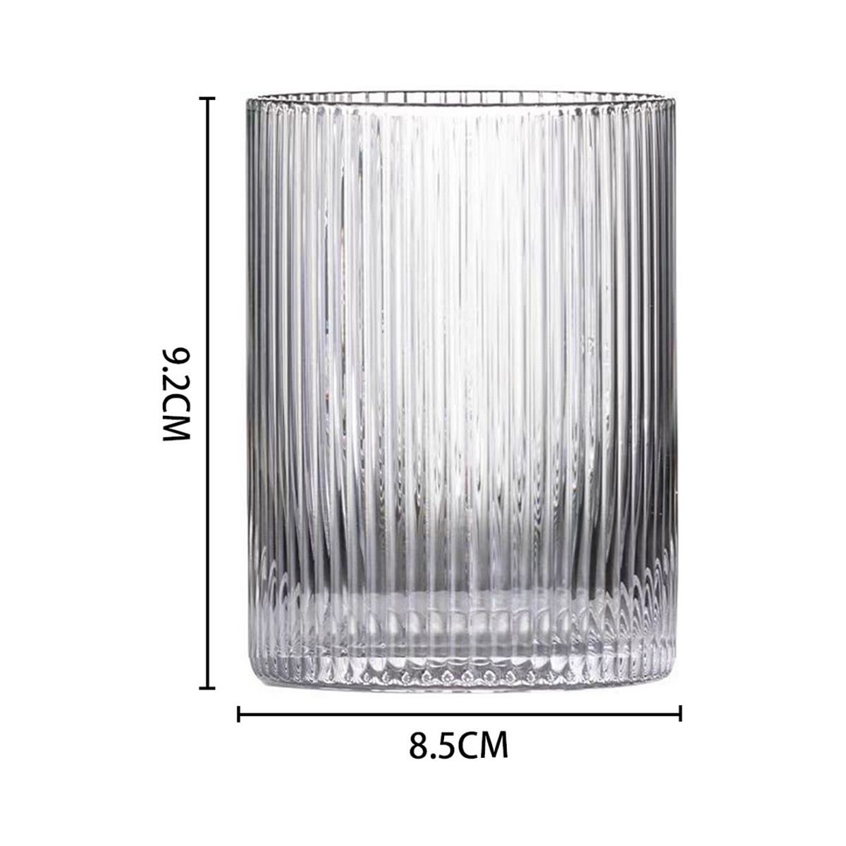 GENERICO - Set 6 Vasos Vidrio Rallas Transparente 326ml