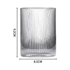 GENERICO - Set 6 Vasos Vidrio Rallas Transparente 326ml