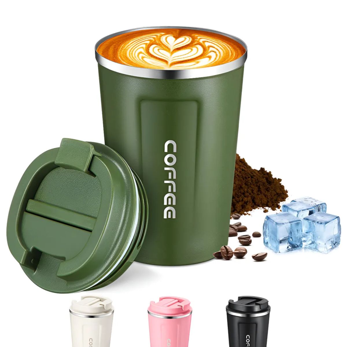 GENERICO - Vaso Termo Para Café Acero Inoxidable Con Tapa Térmica Portátil