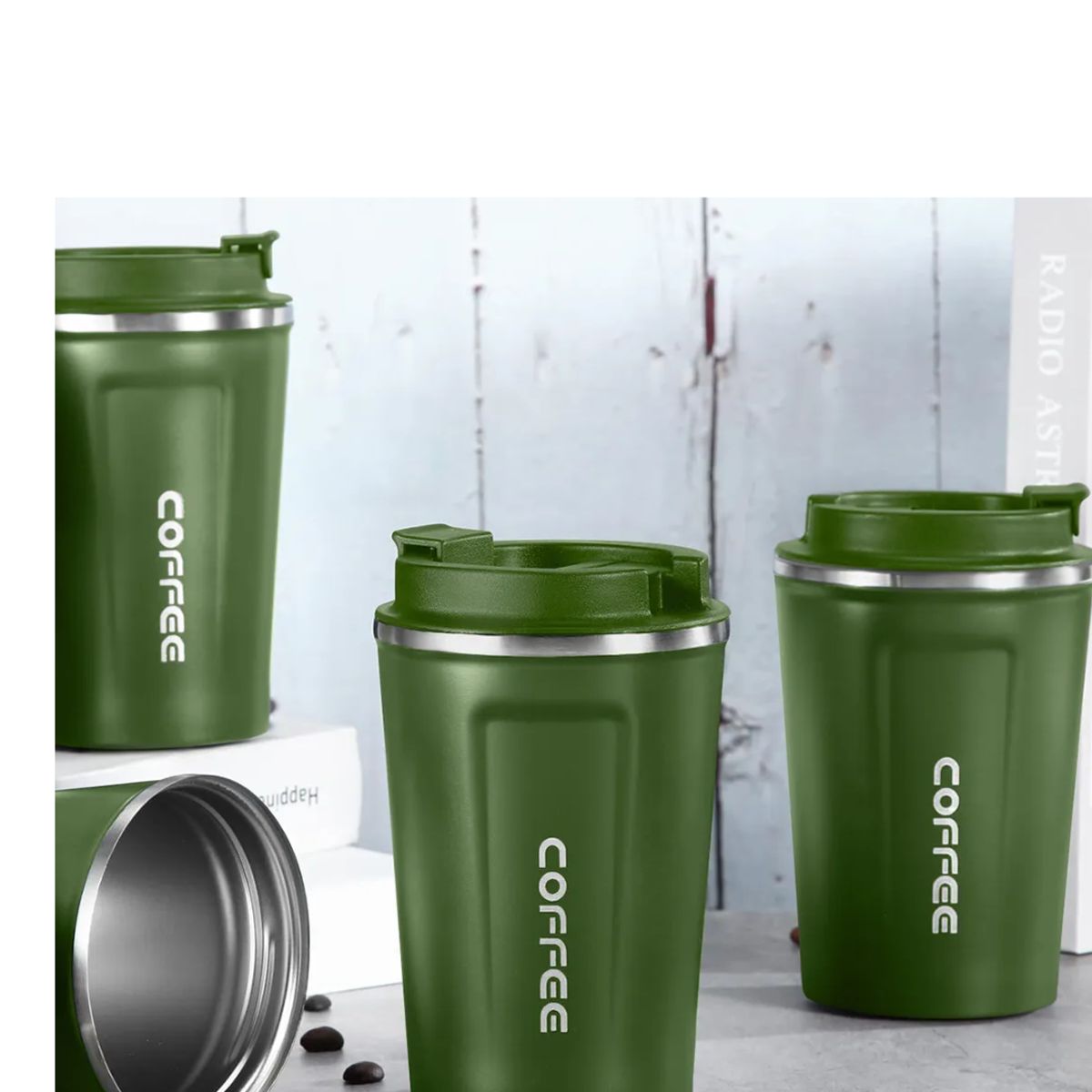 GENERICO - Vaso Termo Para Café Acero Inoxidable Con Tapa Térmica Portátil