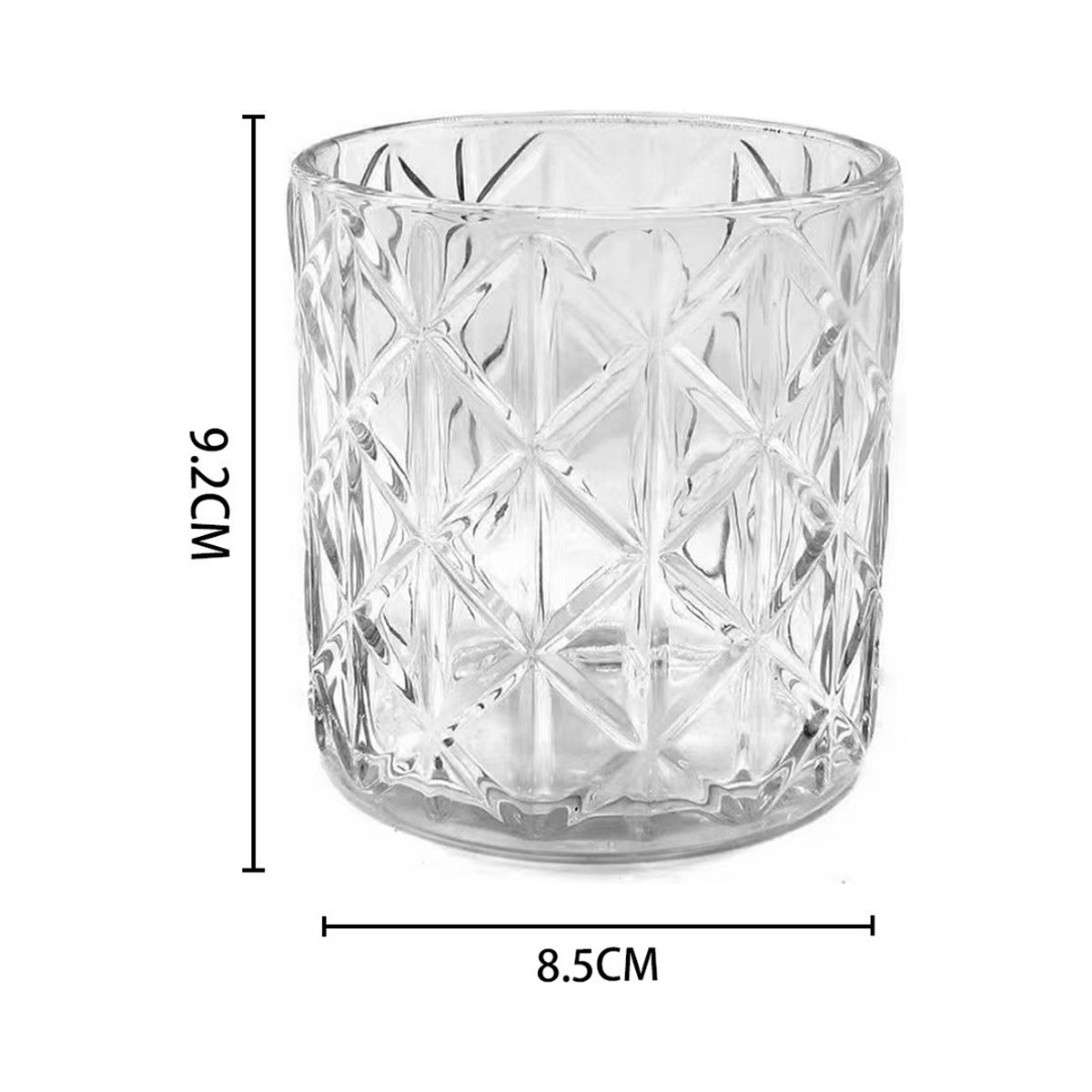 GENERICO - Set 6 Vasos Vidrio Piramides Transparente 326ml