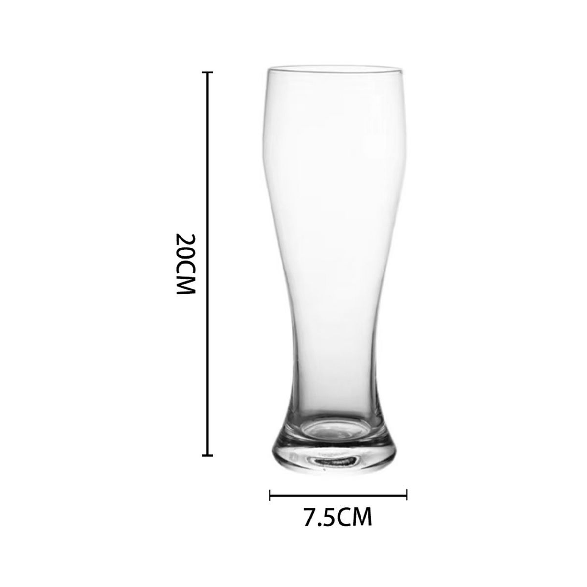 GENERICO - Set 6 Vasos Vidrio Cerveza Transparente 450ml