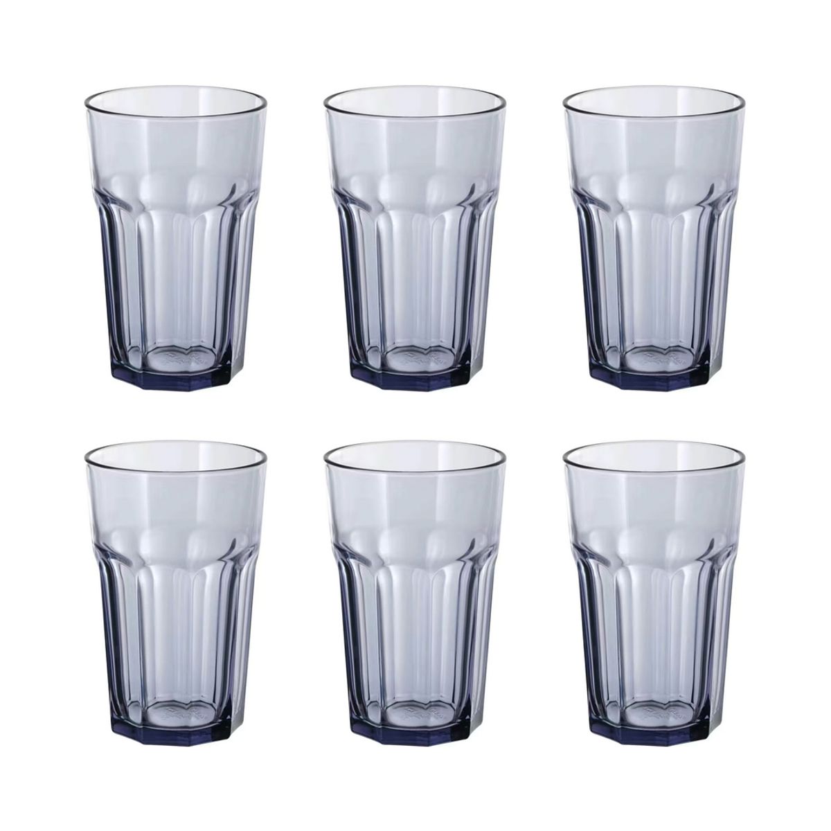 GENERICO - Set 6 Vasos Vidrio Generico Gris 400ml