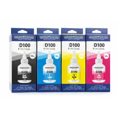 PACIFIC COLOR - Pack 4 Tintas Alternativas Para Brother Btd100 4 Colores