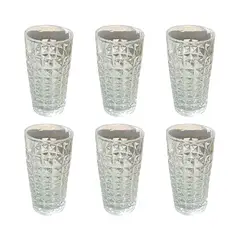 GENERICO - Set 6 Vasos Piramide 350ml Transparente
