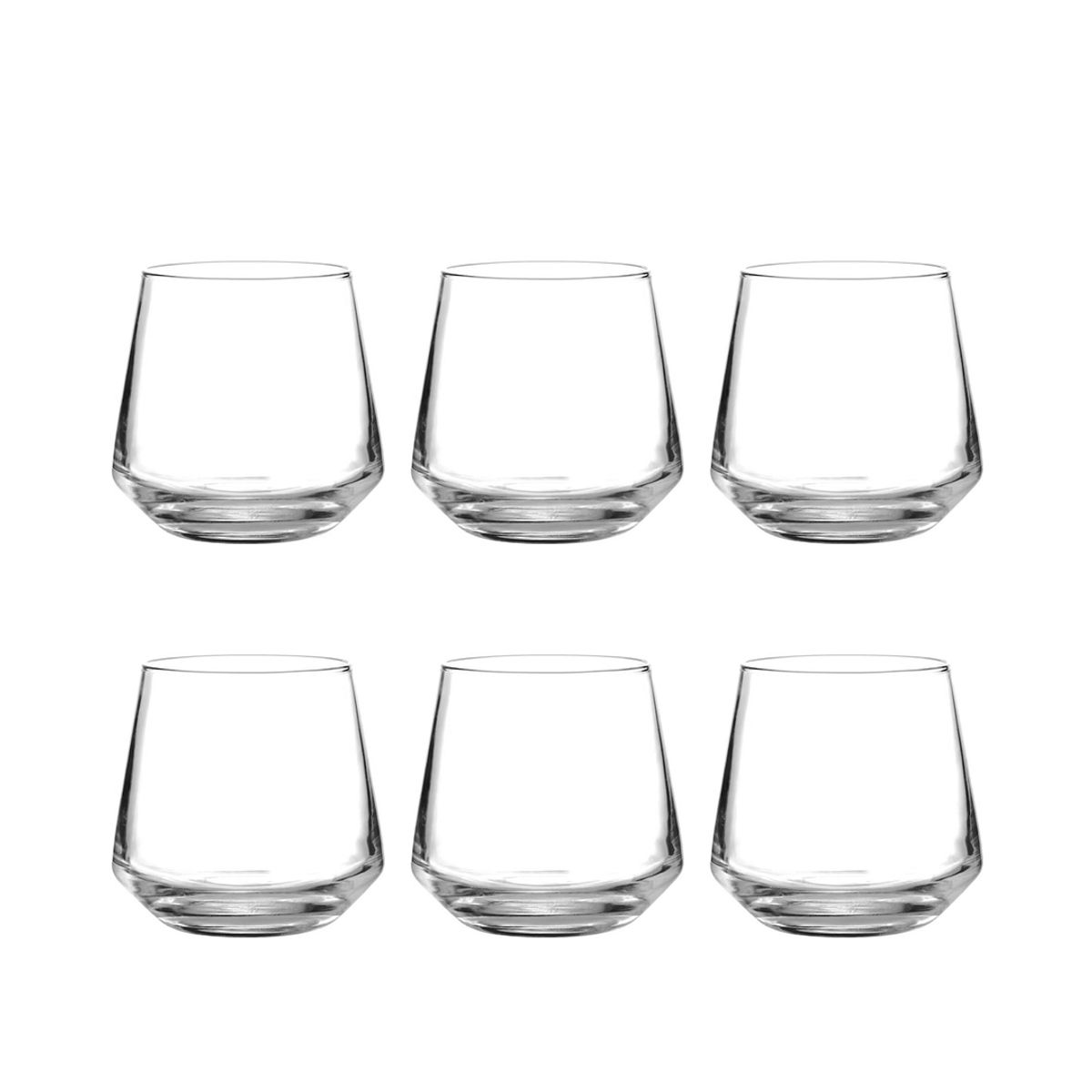 GENERICO - Set 6 Vasos Vidrio Gota Ancha 380ml