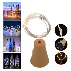 GENERICO - Guirnaldas de luces solares LED con forma de corcho para decorar botellas