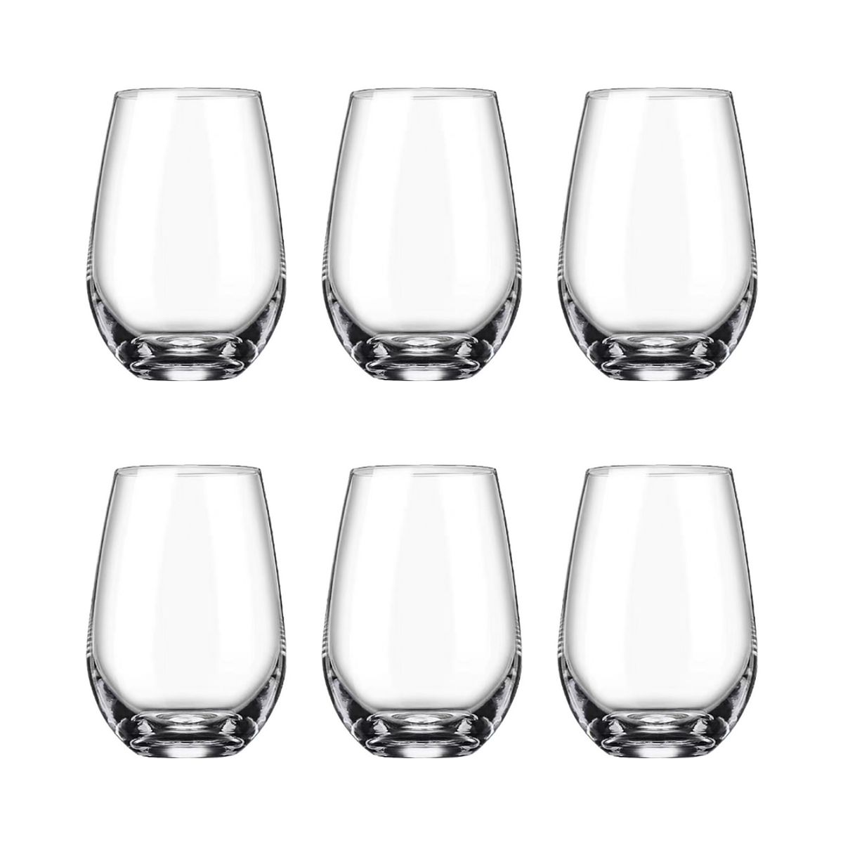 GENERICO - Set 6 Vasos Vidrio Gotera 580ml Transparente