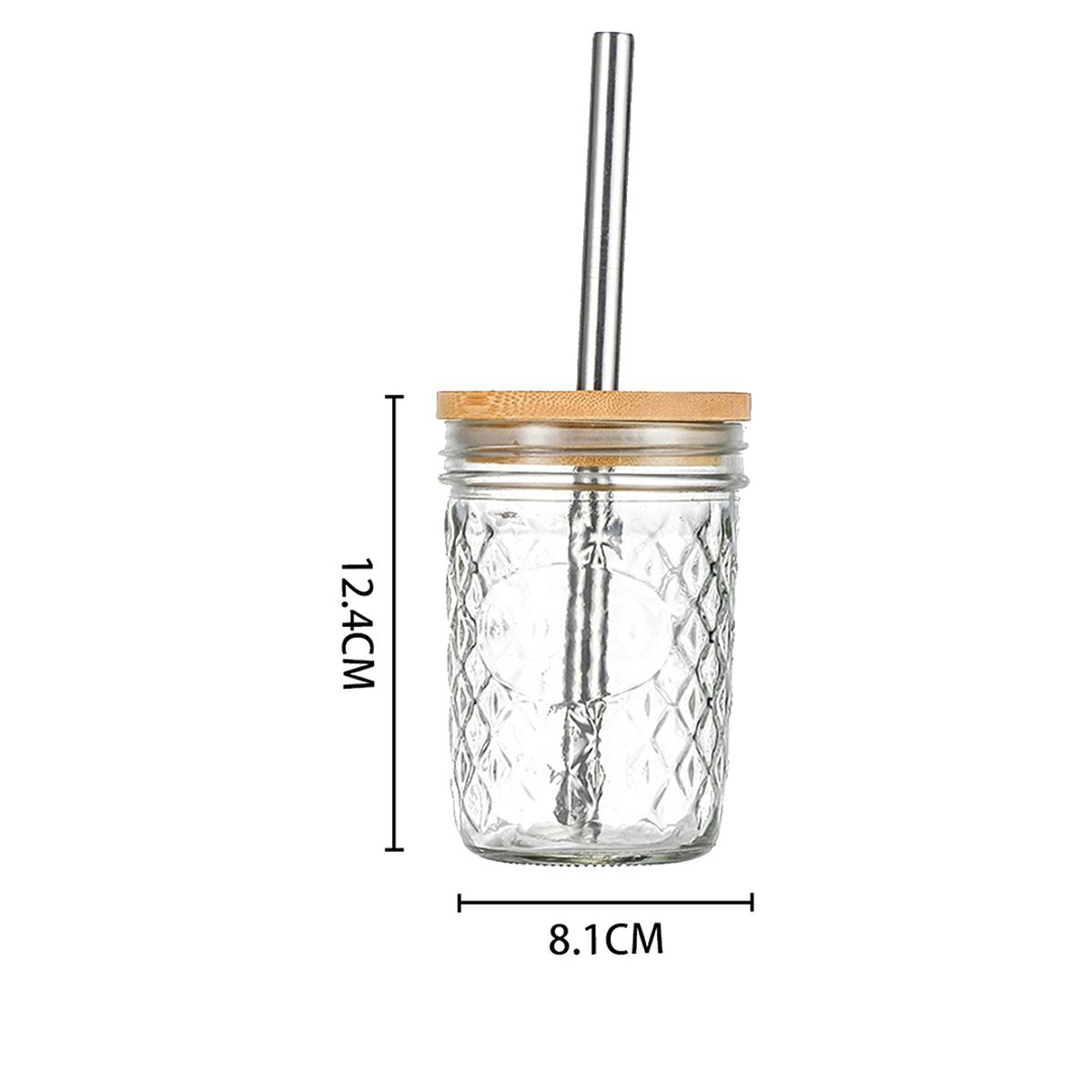 GENERICO - Vaso Boba Tapa Madera y Bombilla 500ml