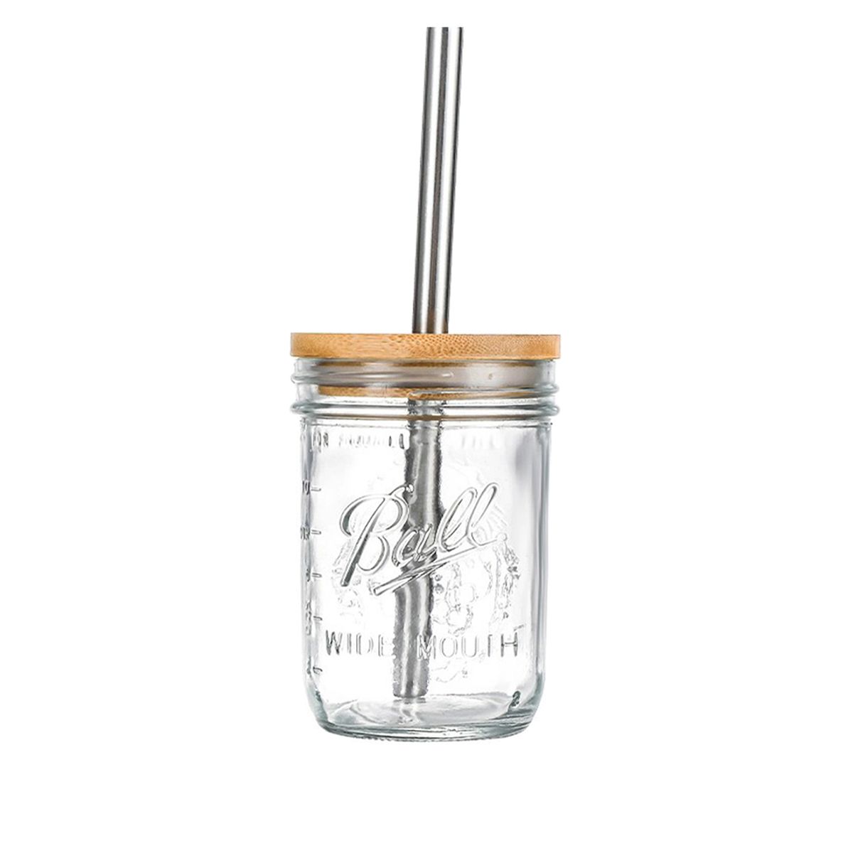 GENERICO - Vaso Tapa Madera y Bombilla 500ml