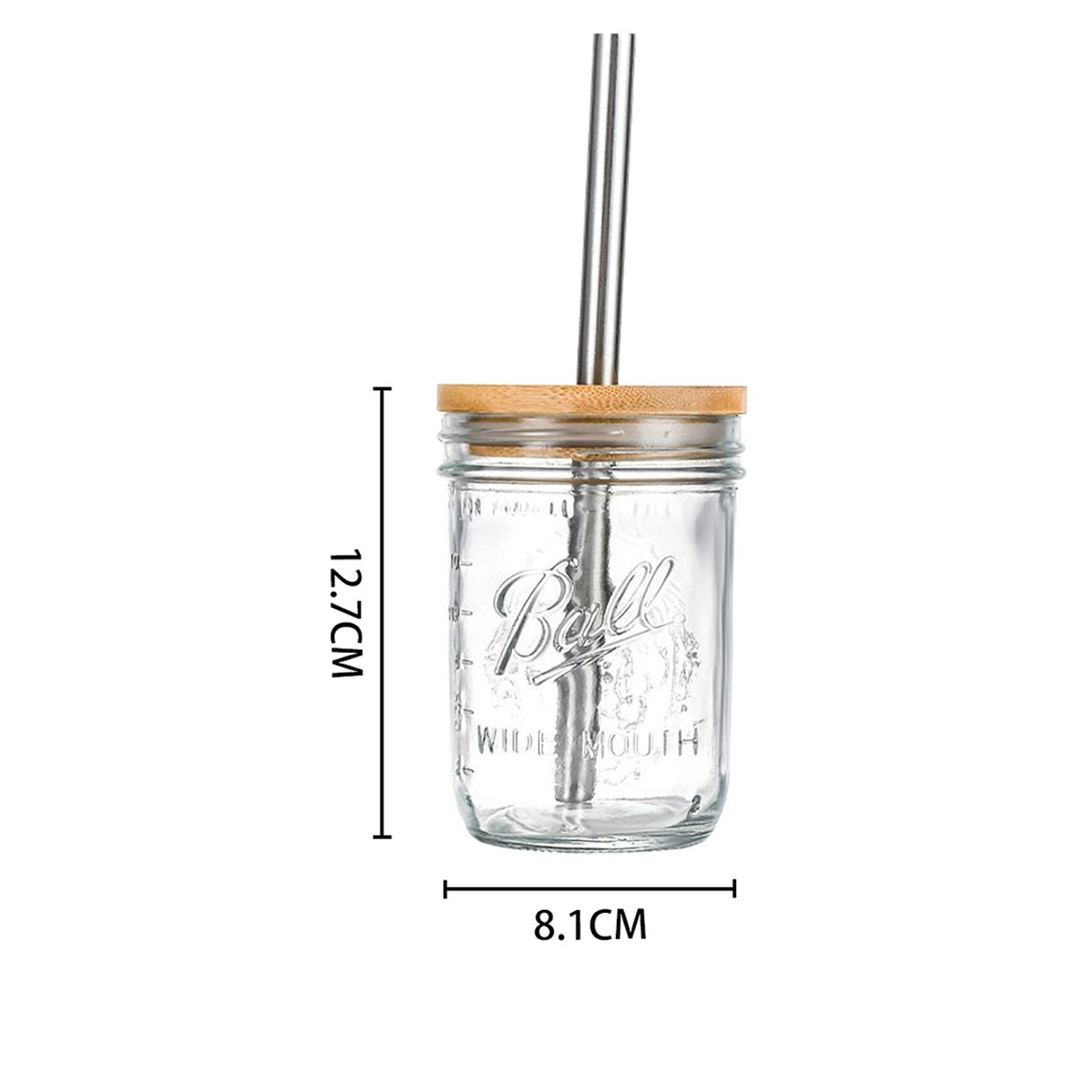 GENERICO - Vaso Tapa Madera y Bombilla 500ml