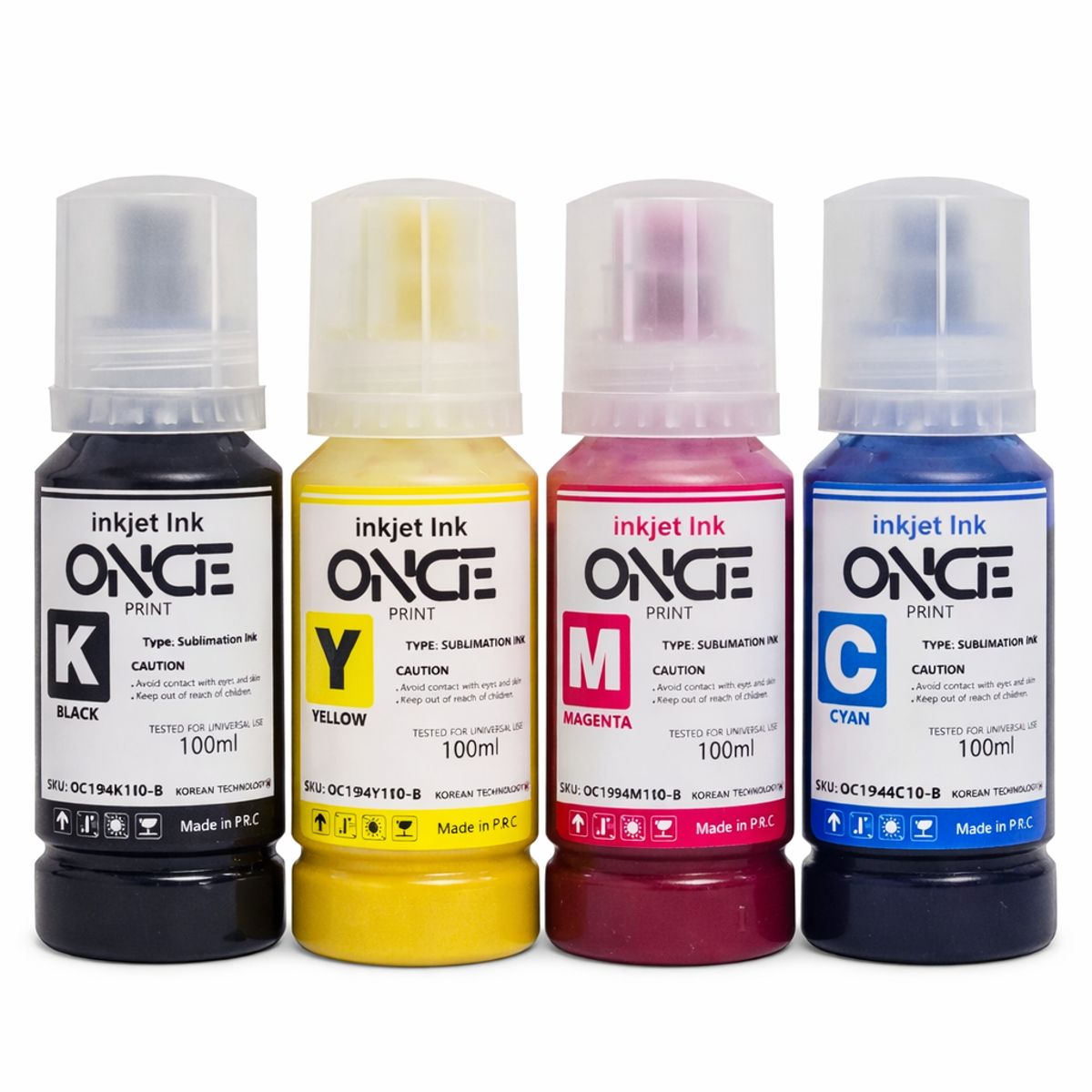 GENERICO - Pack De Tinta De Sublimación De 80ml Premium Negro-cian-amarillo-magenta