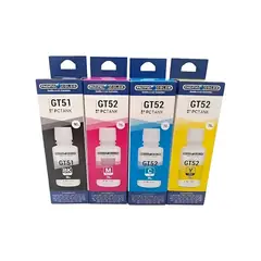PACIFIC COLOR - Pack Tinta Alternativa Para Hp Gt52 51 315 415 5820 5810 533 4 Colores